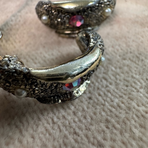 Vintage Judy Lee AB Pearl & Gold Clip-On Earrings - Picture 8 of 11